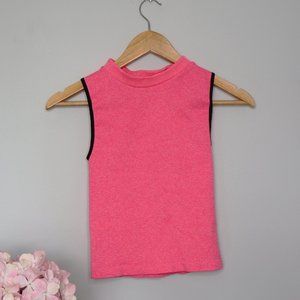 🌏 Prime Cut - Neon Pink Ribbed Sleeveless Top - One Size